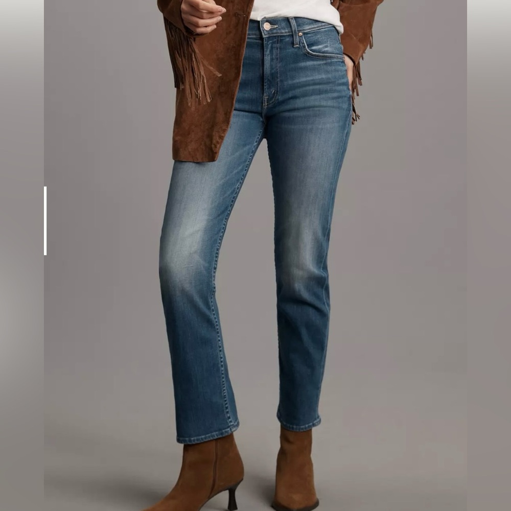 MOTHER NWT The Rider Mid-Rise Straight-Leg Ankle Jeans Size: 28